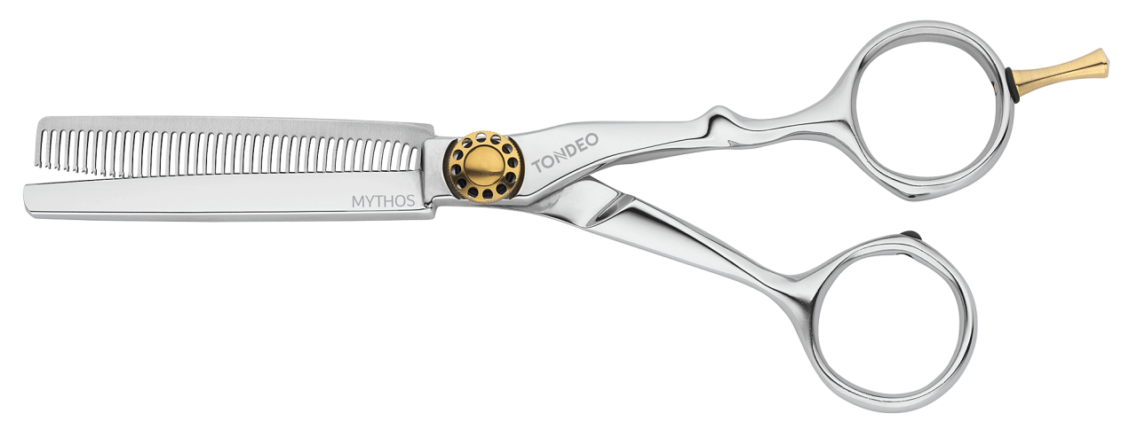 Texturing Scissors TONDEO MYTHOS Wave (42) with golden accents